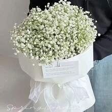 Set de 5 flores artificiales de Gypsophila blanca, ramos de Flor del Bebé falsa a granel con tallos de plástico, apropiados para decoración del hogar, decoración de mesa, arreglos florales DIY, decoraciones de boda y de fiesta, decoración de habitación