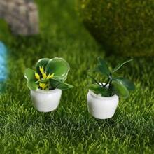 8pcs/Set Miniature Plant Kits For Dollhouse, Miniature Dollhouse Plants, Miniature Bonsai Decorations For Dollhouse Garden