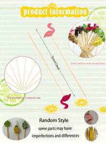 50pcs Fruit Stick Pearl Decor Cocktail Picks Summer Tropical Party Supplies (Hawaiian Set), Tropical Cocktail Picks, Hawaiian Theme Hibiscus Flamingo Decorative Toothpicks, Fruit Dessert Sticks, Tropical Cocktail Bamboo Toothpicks Flamingo Pineapple Beach Toucan Palm Leaf, Food Appetizer Skewer, For Drinks, Beach, Luau Decoration, Summer Themed Party Supplies, Appetizer Food, Hawaiian Beach Holiday Party Supplies