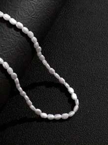 1 Piece Of Baroque Style Special-Shaped Pearl Necklace, Elegant And Light Luxury Chain, Suitable For Daily And Party Wear, A Good Choice For Girlfriend Gifts