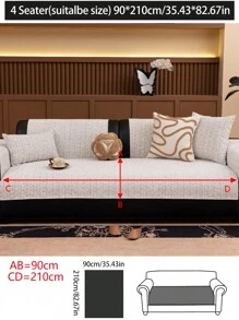 1pc All-Season Sofa Cushion Cover, Modern Minimalist Anti-Slip Sofa Seat Pad, Dust-Proof & Washable Sofa Slipcover For Bedroom, Office, Living Room, L-Shaped Sofa, 1-2-3-4 Seater Sofa, Gray, Soft, Colorfast, Pet-Friendly