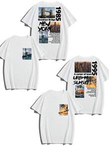 Camiseta personalizada para hombres, ingrese su propio texto/bendición/texto divertido, cargue fotos de su pareja/mejores amigos/mascotas/paisajes/familia, camiseta negra, regalo del Día de la Independencia, regalo de vacaciones, regalo de aniversario, uniforme de equipo de la empresa, atuendo de festival de música, regalo para él, camiseta de cuello redondo de manga corta negra para hombres, atuendo para fiestas