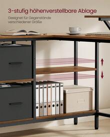 VASAGLE Home Office Desks - Coffee Brown - View 4