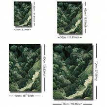 Conjunto de 2 pôsteres de parede de arte japonesa Zen Green Forest Mountain sem moldura, impressão em tela, minimalista, Japandi Wabi Sabi, pintura de paisagem abstrata para apartamento, sala de estar, quarto, decoração de casa moderna