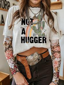 Not A Hugger Sassy Sarcastic Ultra Soft Graphic Tee Unisex Soft Tee T-Shirt For Women Or Men