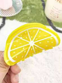 1pc Women Elegant Acrylic Fruit Lemon Watermelon Kiwi Hair Claw Clip, Large Size Non-Slip Fashion Hair Accessory, Suitable For Daily Use And As Gift, Hair Slide, Hair Barrettes