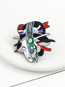 Fashionable Creative Japanese Geisha Halloween Quirky Portrait Personalized Enamel Pin, Versatile Brooch