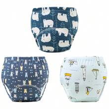 6 piezas de pantalones de entrenamiento para bebé con estampado de animales lindos - Textura suave, adecuado para todas las estaciones, ajuste regular, apto para entrenamiento de ir al baño, diseño de estampado alegre, ajuste cómodo para actividades al aire libre y ropa de dormir para niños y niñas