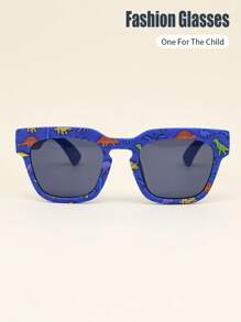1 Pair Unisex Kids Dinosaur Framed Classic Retro Casual Fashionable Fashion Glasses, Suitable For Daily, Holiday, Party Use