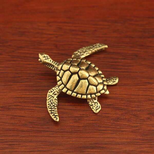 Enfeite Doméstico de Tartaruga Marinha de Bronze: Estátua Fofa de Tartaruga Marinha, Para Decoração Doméstica - Sem Necessidade de Energia - Adequado para Sala de Estar e Escritório - Presente Perfeito para Amantes de Animais e Entusiastas de Decoração Doméstica