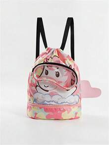 1pc Girls Aad Boys School Backpack Waterproof Large Capacity Sports Backpack With Shoe Compartment Fashion Solid Color Casual Backpack Suitable For Outdoor/Outing/Travel/Hiking/Stadium/Sports/University And Daily Commuting Use, Dry And Wet Separation - Ideal For Swimming Storage - Multicolor - View 6