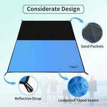 Best CompanionshipPocket Picnic Blanket Waterproof Beach Blanket Compact Camping Blanket Lightweight Outdoor Blanket For Beach Festival Camp Picnic Hiking Travel 35'' X 57'' Blue - Blue - View 3