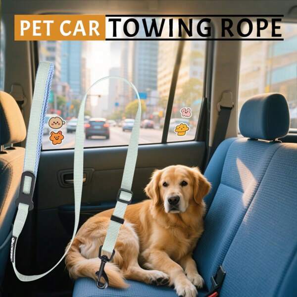 1pc Pet Car Safety Belt, Dog Cat Car Leash, Retractable Backseat Pet Tether, Keep Your Dog Safer! Dog Outing Dog Stuff