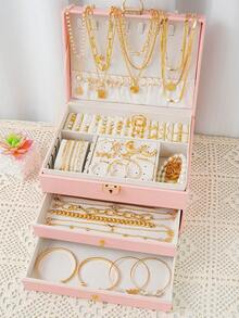 108pcs Style Simple Elegant Vintage Butterfly, Heart, Faux Pearl, Twist Knot, Lock,Rhinestone, Wide Band, Necklace, Ring, Bracelet Jewelry Set For Holiday, Party, Daily Wear - Vàng kim - 108 miếng - Xem 2