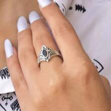 1pc Vintage Bohemian All-Seeing Eye Ring, Fashionable Unisex Jewelry