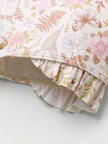 mini bala Girls' Long Sleeve Swimsuit – One-Piece With Swim Cap, UV Protection Summer Outfit - Red and White - View 8