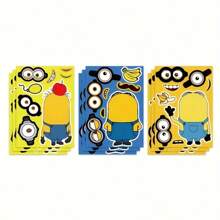 Minions 6 piezas de pegatinas, pegatinas temáticas, manualidades DIY, impermeables y reutilizables