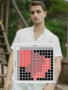 Short Sleeve Priest Collar Shirt With Brown Buttons - 白色 - 查看 4