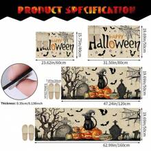 1pc Halloween Doormat, Non-Slip Rubber Backing, Halloween Entryway Decor, Indoor/Outdoor Use, Durable Polyester Floor Mat For Kitchen, Living Room, Patio, Coffee Shop, Bar, Holiday, Party, Bedroom, Bathroom
