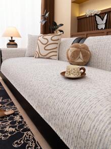 1pc All-Season Sofa Cushion Cover, Modern Minimalist Anti-Slip Sofa Seat Pad, Dust-Proof & Washable Sofa Slipcover For Bedroom, Office, Living Room, L-Shaped Sofa, 1-2-3-4 Seater Sofa, Gray, Soft, Colorfast, Pet-Friendly