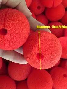 3/5PCS Sponge Clown Nose Red Nose, Carnival Decoration Stage Props, Soft Sponge For Magic Show And Costume Accessories, Adult Party Decoration, Role Play Masquerade Circus Costume Nose, Clown, Penny Wise, Carnival Halloween - Red - View 4