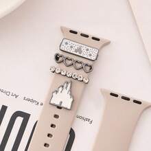 4件套山形装饰配件，适用于硅胶表带系列，尺寸包括38mm、40mm、41mm、42mm、44mm、45mm和49mm。 - 均碼 - 查看 3