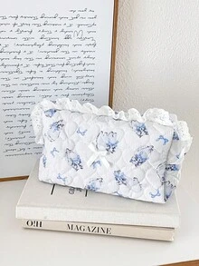 1 件粉色和蓝色条纹/熊/花朵/蝴蝶结甜心蕾丝绗缝化妆收纳包高颜值甜美清新 Ins 风格学生女生手提包旅行收纳包洗漱包大容量学生通用笔袋可存放化妆品、护肤品、笔、手机、零钱、钥匙、珠宝等生日礼物、返校礼物、周年纪念礼物度假旅行必需品暑假学校用品包女士旅行包化妆包 - 彩色 - 查看 16