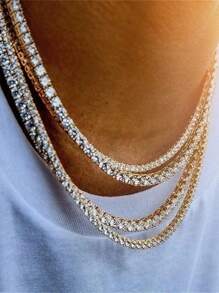 1pc Stainless Steel Punk Style Twist Chain Necklace, Unisex, Suitable For Daily Wear, Gift For Holidays