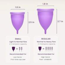 EcoBlossom Reusable Menstrual Cup Set - The Most Reliable Medical Grade Silicone Period Cups - Comfortably Use For 12 Hours (Small & Large)