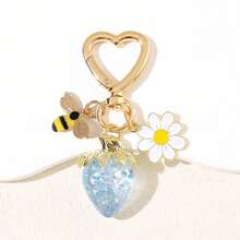 Colgante con forma de corazón multicapa con abeja, girasol y fresa, color dopamina, accesorio de joyería versátil para bolsos, tazas, teléfonos, llaves, con atractivo de regalo caprichoso para amigos, compañeros de clase, maestros, ancianos; estilo lindo, adorable y moderno para el guardarropa de primavera, regalos del Día de San Valentín, momentos del Día de la Madre, uso diario, decoración linda, pieza de declaración encantadora, paleta de colores llamativa, aspecto premium, detalles brillantes, idea de regalo pensativa para cualquiera que ame los encantos delicados y juguetones - Multicolor - Ver 7