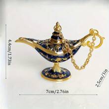 1/6pcs Magic Lamp Decor, European And American Classic Style, Elegant Vintage Pattern Collection, Metal Wishing Lamp, Home And Party Decoration.