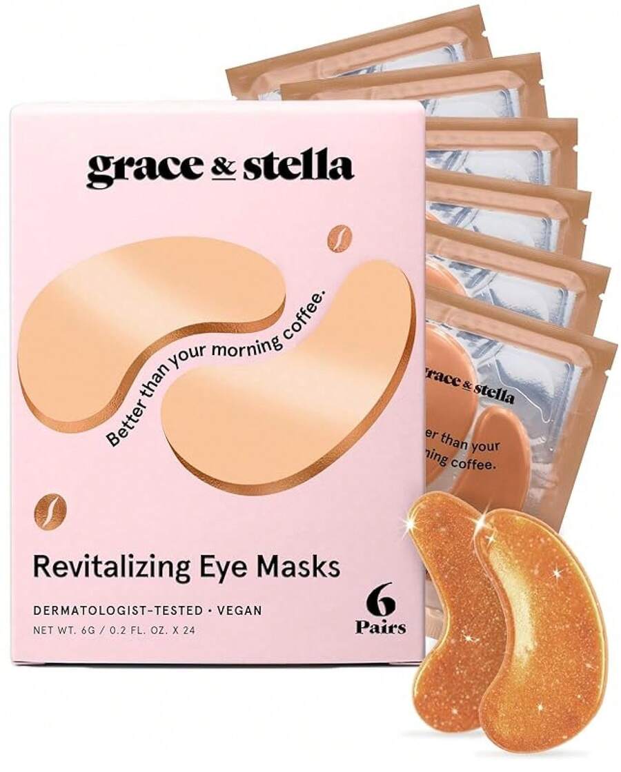 Grace & Stella Under Eye Variety Pack - 18 Pairs Of Under Eye Patches Dark Circles - With 6 Colors (3 Pairs/Color) - Gel Masks Puffy Eyes Women - Vegan Cruelty Bridesmaid Gifts - 銅牌(6對) - 查看 1