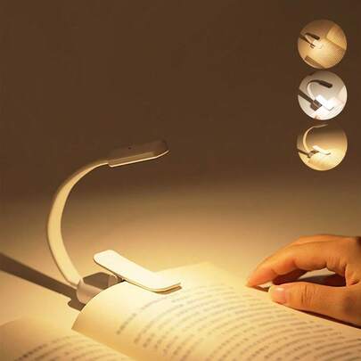 1pc LED Reading Light, 3 Adjustable Light Colors, Dimmable Brightness, 5V Rechargeable/2AAA Battery Powered, Suitable For Night Reading, Flexible Reading Lamp, 3 Eye-Care Modes, Stepless Dimming, Long Battery Life, Ideal Reading Companion