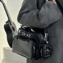 2025 New Niche Design Cute Mechanical Cat Backpack, Y2K Cool Millennium Hottie Black Gothic Messenger Crossbody Bag