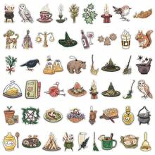 50 pezzi Specchio decorativo, busta, adesivi per cartoleria, tema: stile vintage americano, cartone animato, foresta, ragazza magica carina - Multicolore - Visualizzare 4