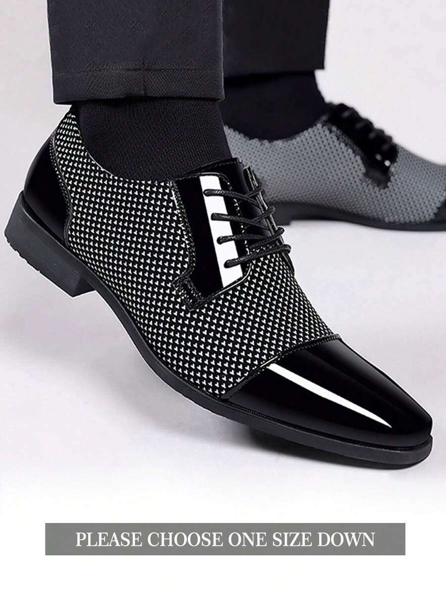Mioeert Men's Dress Shoes Casual Shoes Business Formal Low Top Lace Up Shoes(Please Choose One Size Down ) - Grey - View 1