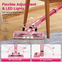 Cordless Vacuum Cleaner, 8 In 1 Powerful Stick Vacuum With 45min Runtime, Vacuum Cleaners For Home, Lightweight Handheld Wireless Vacuum For Hardwood Floor Carpet Pet Hair - Pink - View 8