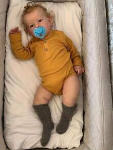 Handmade 55cm 22inch Reborn Babies Soft Vinyl Limb, Cloth Body Doll Toy with 3D-paint Skin and Visible Veins, Realistic Blonde Toddler Newborn Boy Art Baby - muñeca bebé realista - Ver 4