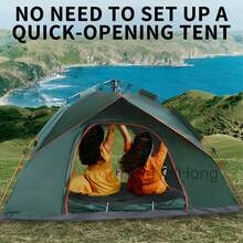 NetHong 3-4 Man Automatic Instant Pop Up Camping Tent Waterproof Outdoor Family Shelter - Multicolor - View 2