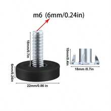 10/20 件可调节家具腿 - 不锈钢防滑调平脚，适用于桌子/椅子/橱柜/沙发 - 黑色 - 查看 6