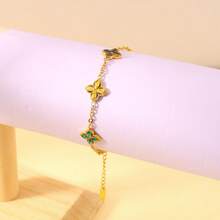 1 件锆石花不锈钢手链，适合女性日常佩戴 - 5# - 查看 3