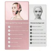 5种模式12级智能面部按摩器，振动提拉双下巴V字塑形按摩仪，LED光子嫩肤面部按摩器，带加热功能，适合旅行和居家使用，理想的节日礼物 - 彩色 - 查看 8