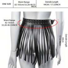 Sexy Lingerie Accessories Leather Tassel Waist Belt & Chain Combo - Adjustable Bohemian Fashion Statement Piece For Women Men | Vintage Punk Style Accessory With Detachable Tassels