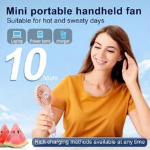 TFFFMini Handheld Fan Small Personal Fan With 3 Speeds Portable Battery Operated USB Rechargeable Makeup Eyelash Dryer Strong Airflow For Travel Office Outdoor Women Men And Pink