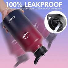 New-88 64 Oz Water Bottl  Sleeve, Metal  Half Gallon Water Bottle  Straw, Reusable Of Water Jugs For Drinking, Insulated Water Flask For Gym , Ruby Red Navy - 紅寶石紅海軍藍 64 盎司 - 查看 4