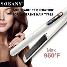 SOKANY Straightener Multifunctional Ceramic Splint, Hair Straightener, Straight Clip, Hairdressing Splint.Three-In-One Dry Curling And Straightening, Both Wet And Dry, Adjustable Temperature, Up To 950 Degrees, LED Display, Can Be Quickly Heated, The Tail Can Be Rotated 360 Degrees, Suitable For Families And Hair Salons - EU F Type Plug(220-240V) - View 2