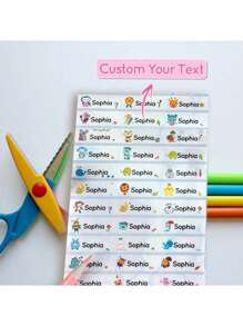 Custom Name Tag Sticker Customize Stickers Labels Children School Stationery Water Bottle Pencil Baby Shower Family Decorations Gifts Winter Eve Gifts Back To School Winter Gift Ideas Boy Girl Valentine's Day, Letter, Ornamental, Adhesive, Exquisite, Stylish, Modern, Casual, Custom, Personalized, Unique, Customized, Ideal Gifts For Him, Ideal Gifts For Her, Son, Daughter