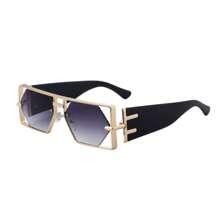 1pc New Arrival Fashion Square Hollow-Out Sunglasses For Men, Retro Casual Street Style, Elegant High-End Metal Frame Sunglasses, UV Protection Suitable For Daily Wear, Sunglasses For Men