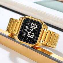 SKMEI 2478 奢华商务男士数字手表时尚电子机芯时钟不锈钢倒计时秒表腕表 - 白機 - 查看 5