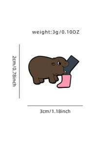 哞登河马珐琅胸针 时尚装饰胸针 领饰 包饰 徽章 珠宝礼品 2025新款 - 彩色 - 查看 3